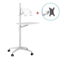UT-2 Ergonomic Full Motion 2in1 Laptop Floor Stand Monitor Keyboard Support Height Adjust Moving Notebook Desk Home Office - bys-store-2808647-281648