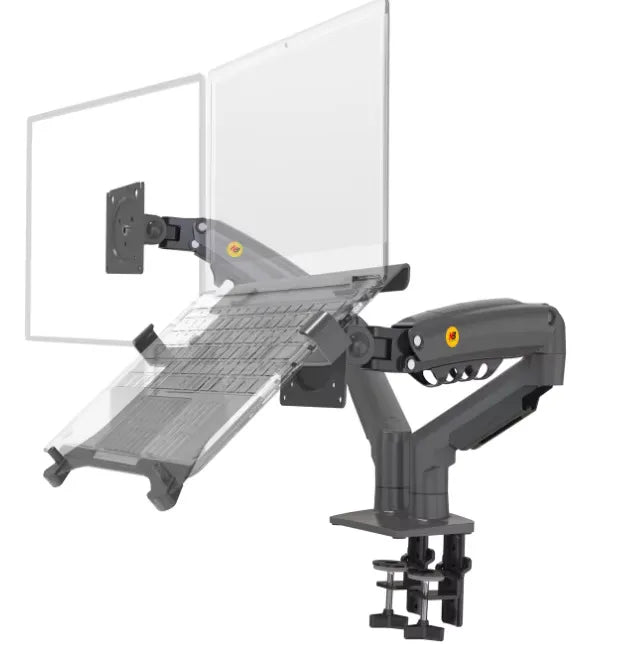 Desktop NB F160 + FP-2 Gas Spring Dual Arm for 17"-27" Monitor Holder + 10"-17" Laptop Support Air Press Mount Stand Load 2-9kg - bys-store-2808647-281648