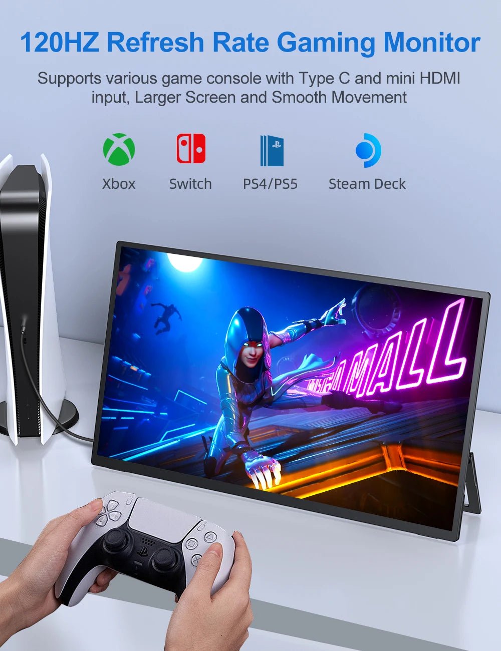 UPERFECT 18 UMax 18.5" Computer Monitor Portable 120hz Display FHD With Type C Mini HDMI VESA Swivel Lift Bracket For Laptop PC - bys-store-2808647-281648
