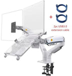 Desktop NB F160 + FP-2 Gas Spring Dual Arm for 17"-27" Monitor Holder + 10"-17" Laptop Support Air Press Mount Stand Load 2-9kg - bys-store-2808647-281648