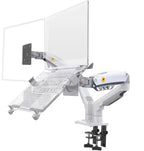 Desktop NB F160 + FP-2 Gas Spring Dual Arm for 17"-27" Monitor Holder + 10"-17" Laptop Support Air Press Mount Stand Load 2-9kg - bys-store-2808647-281648
