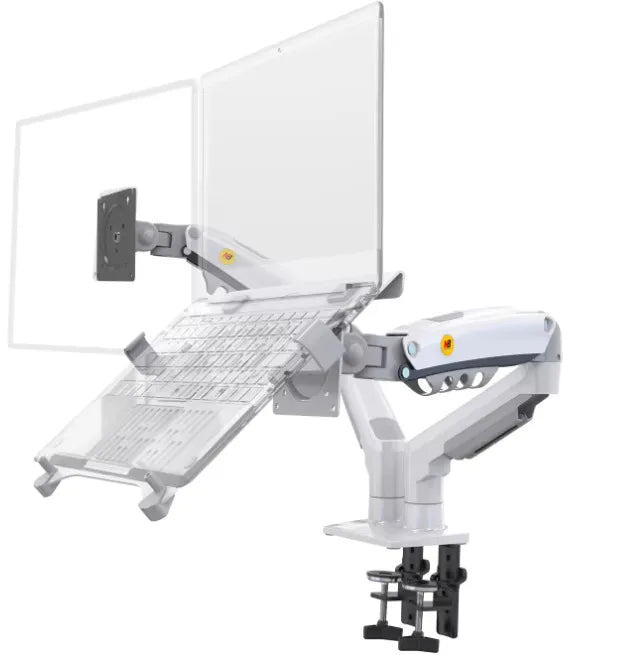Desktop NB F160 + FP-2 Gas Spring Dual Arm for 17"-27" Monitor Holder + 10"-17" Laptop Support Air Press Mount Stand Load 2-9kg - bys-store-2808647-281648