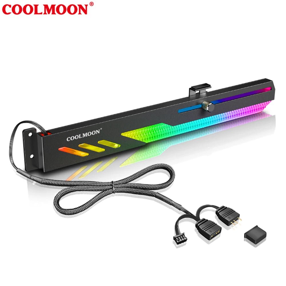 COOLMOON Customized Video Card Stand PC Accessory Kit with ARGB Horizontal GPU Holder Desktop PC Case Cooling DIY Accessories - bys-store-2808647-281648