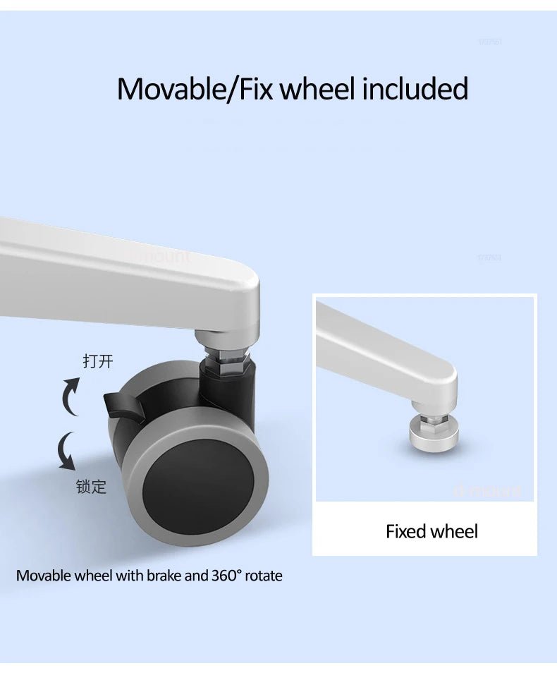 UT-2 Ergonomic Full Motion 2in1 Laptop Floor Stand Monitor Keyboard Support Height Adjust Moving Notebook Desk Home Office - bys-store-2808647-281648