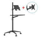 UT-2 Ergonomic Full Motion 2in1 Laptop Floor Stand Monitor Keyboard Support Height Adjust Moving Notebook Desk Home Office - bys-store-2808647-281648